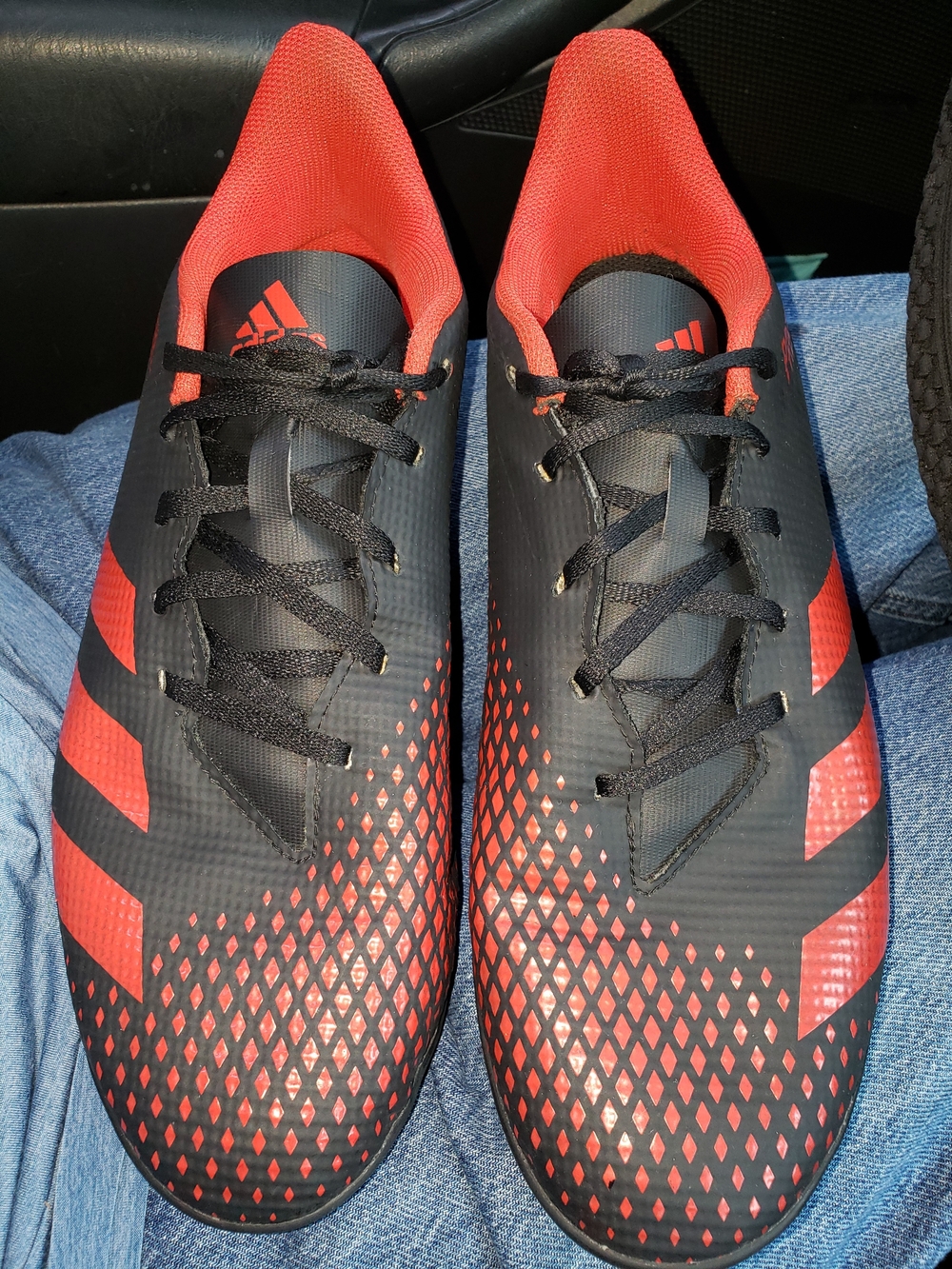 Adidas Predator Men's Athletic Soccer Shoes - Black and Red